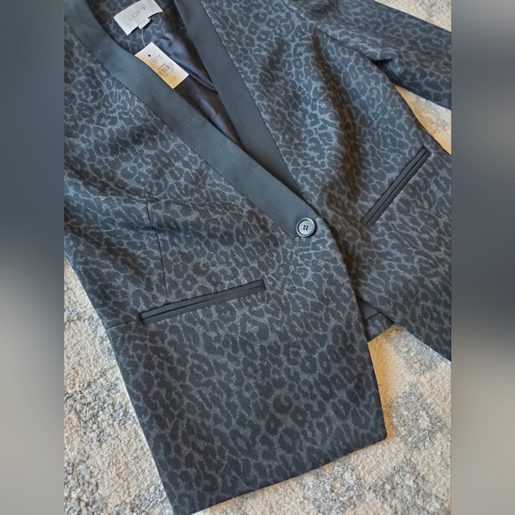 NWT Loft Black Leopard Print Blazer Jacket - Picture 4 of 7